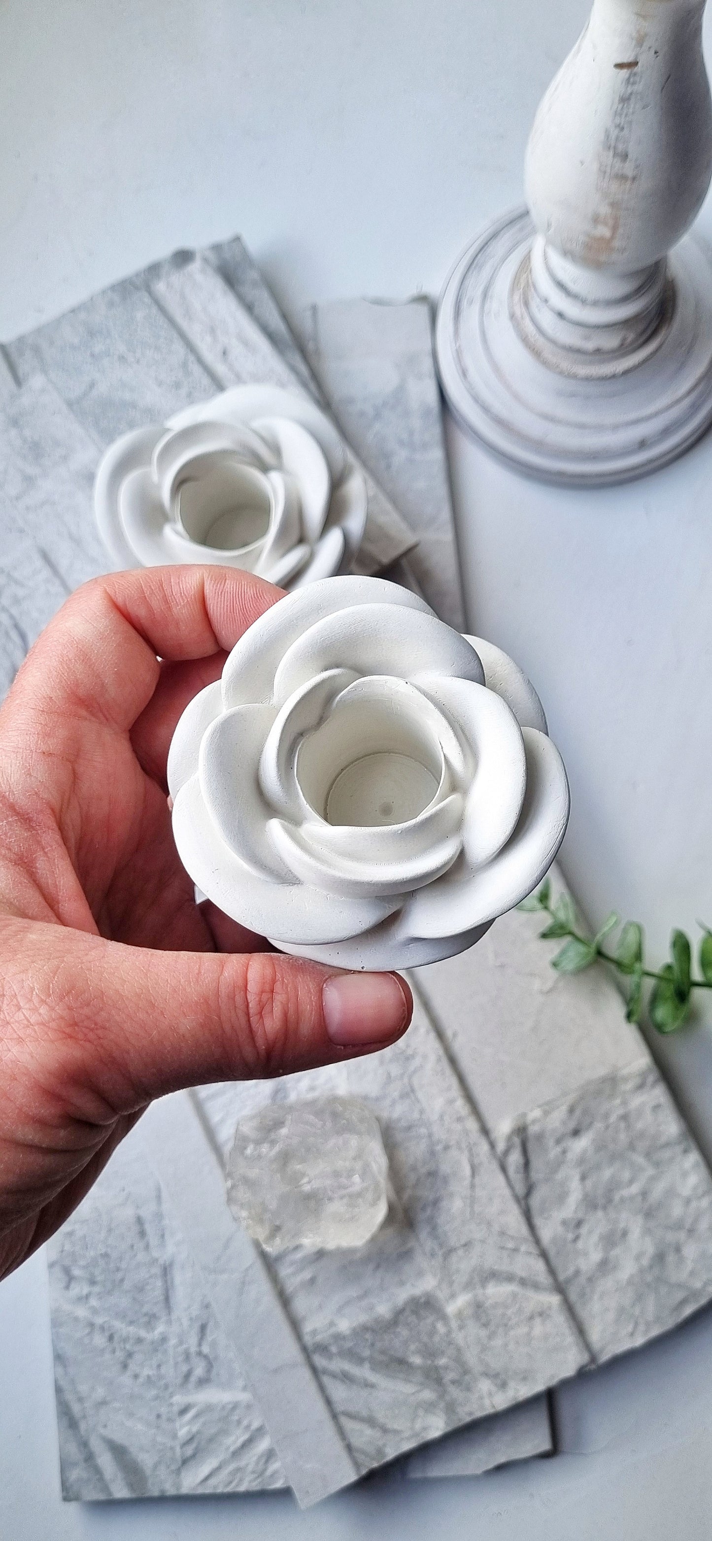 Rose Candle Holder | Concrete Candle Holder