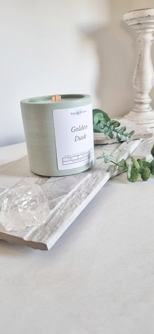 Large Concrete Candle in Sage