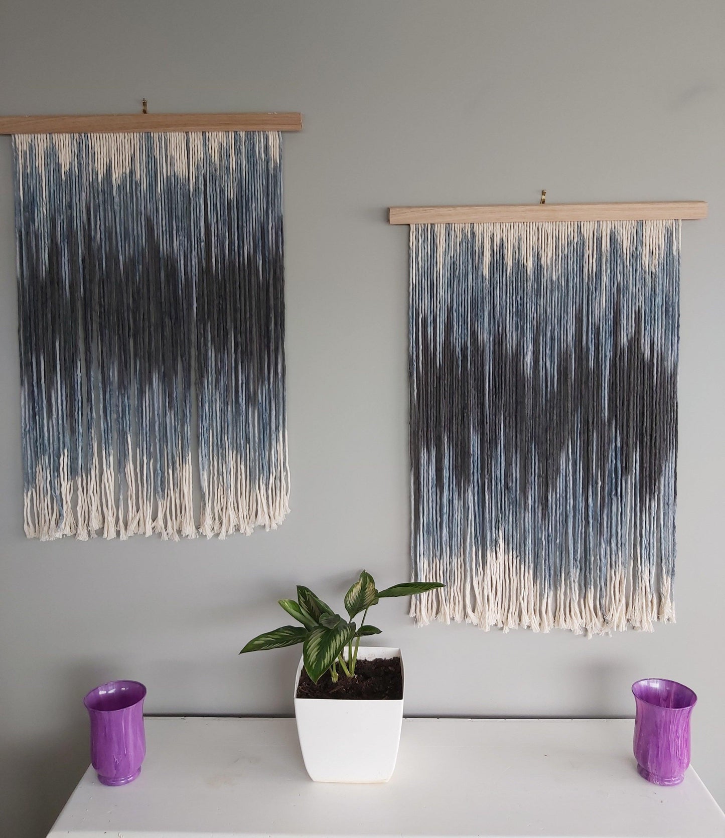 "Midnight Waves" Large handmade tapestry on Tasmanian oak - Wifestyle Products