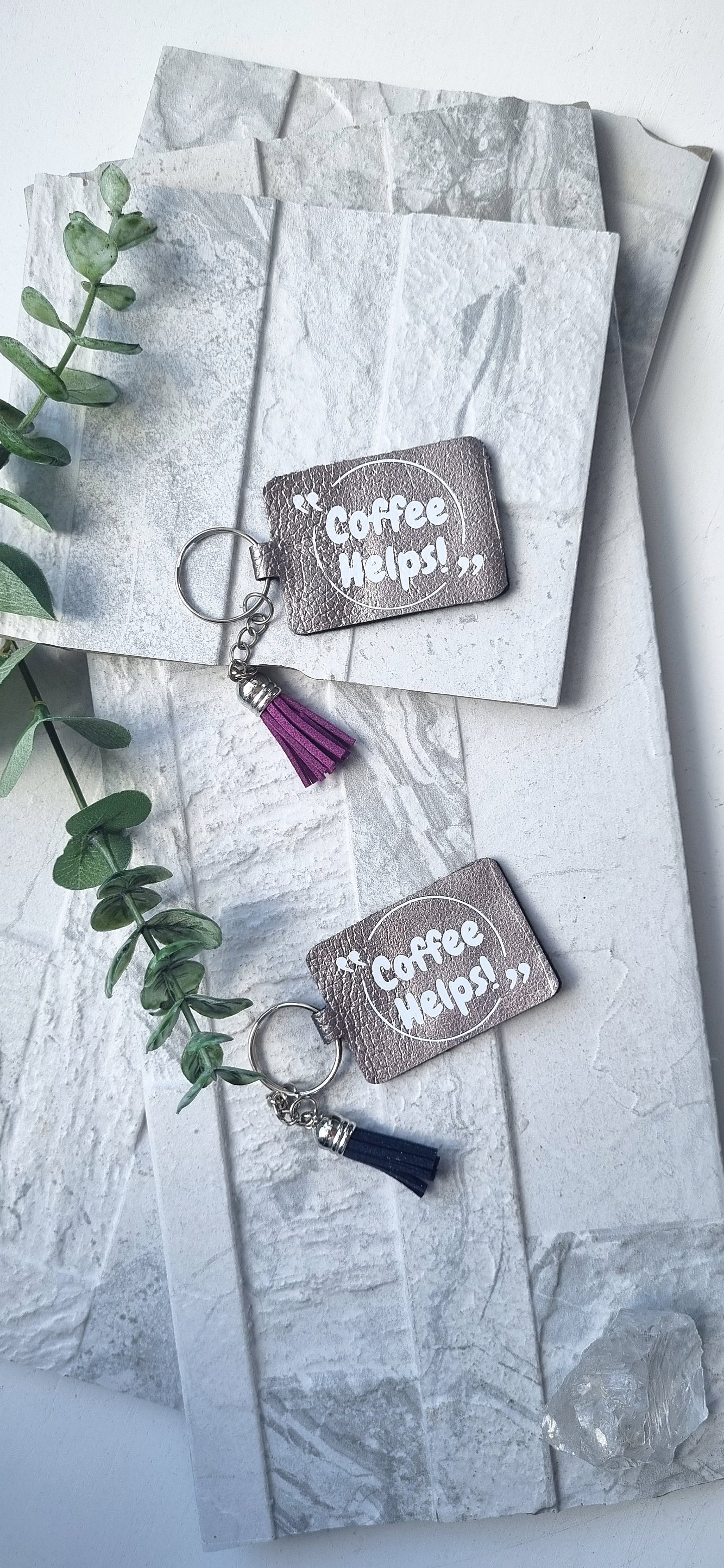 Coffee Helps keychain