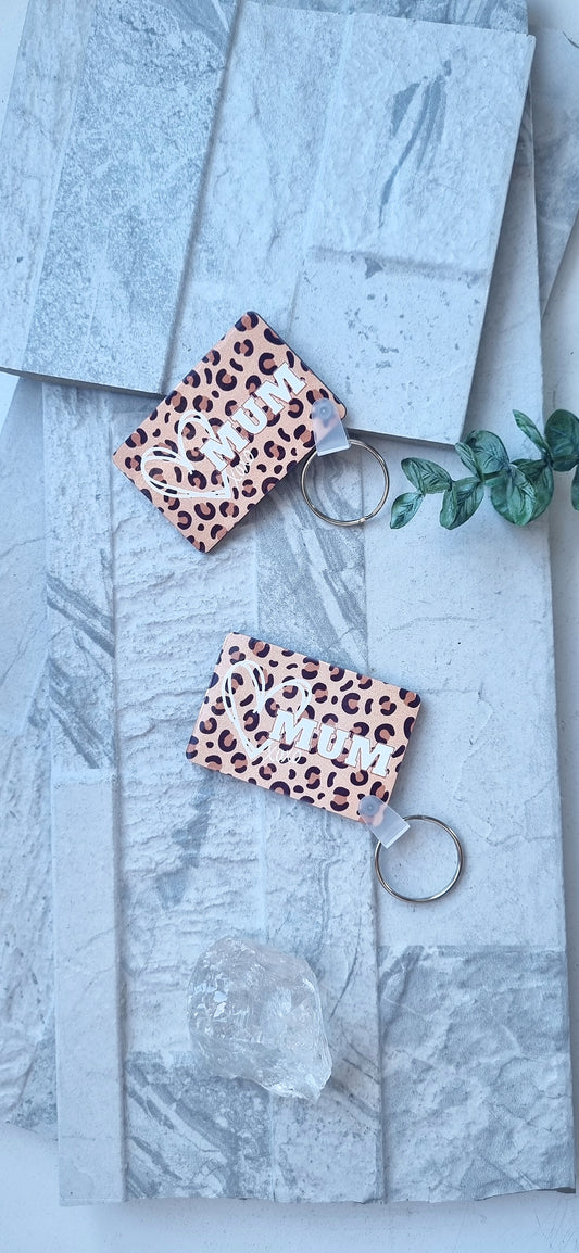 Leopard Print Mum Keyring