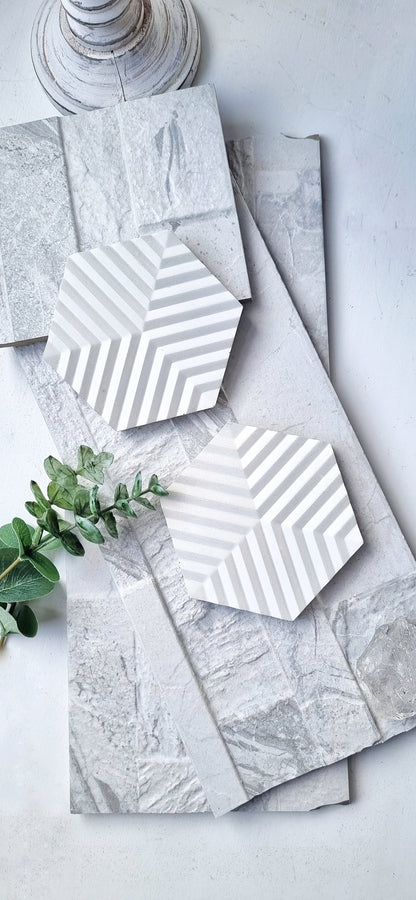 Hexagonal Concrete Coaster Set