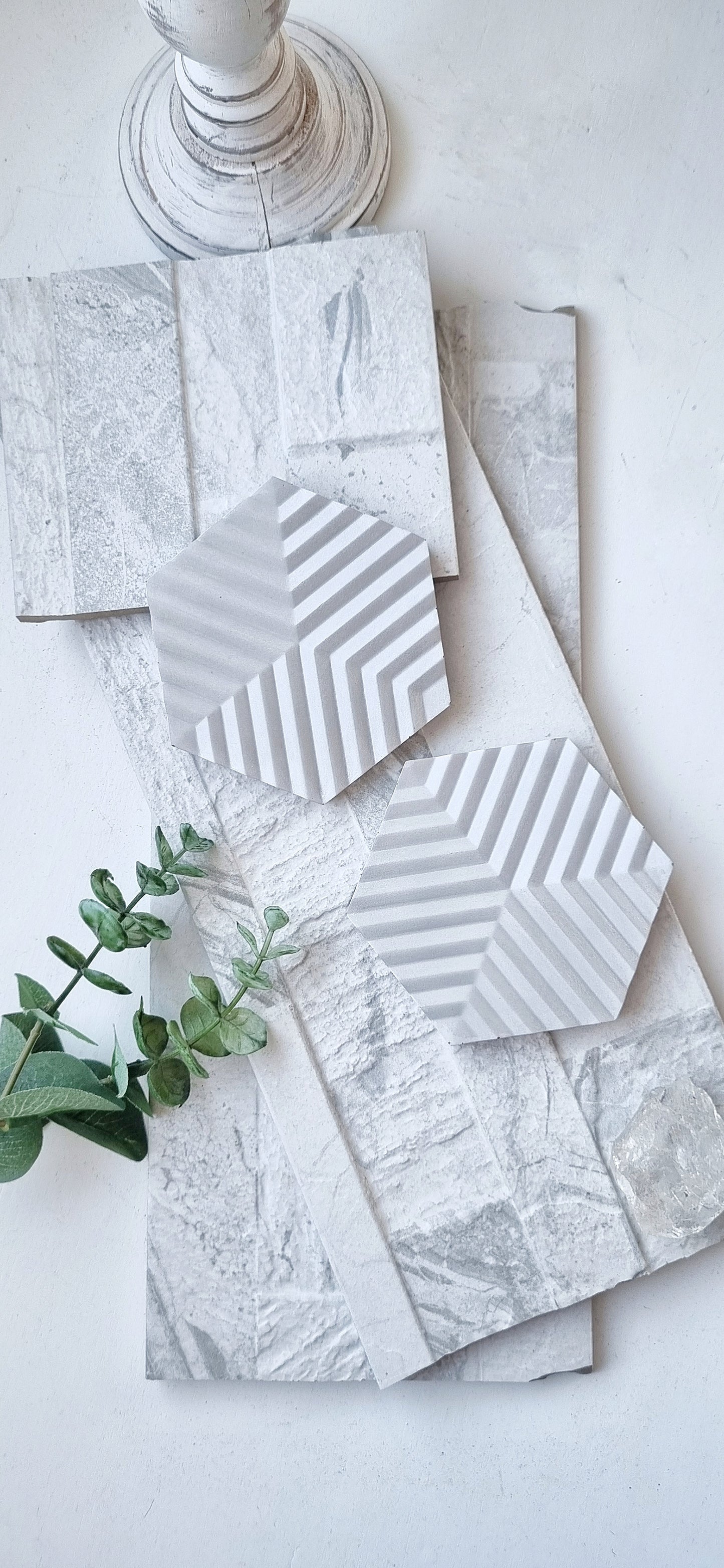 Hexagonal Concrete Coaster Set