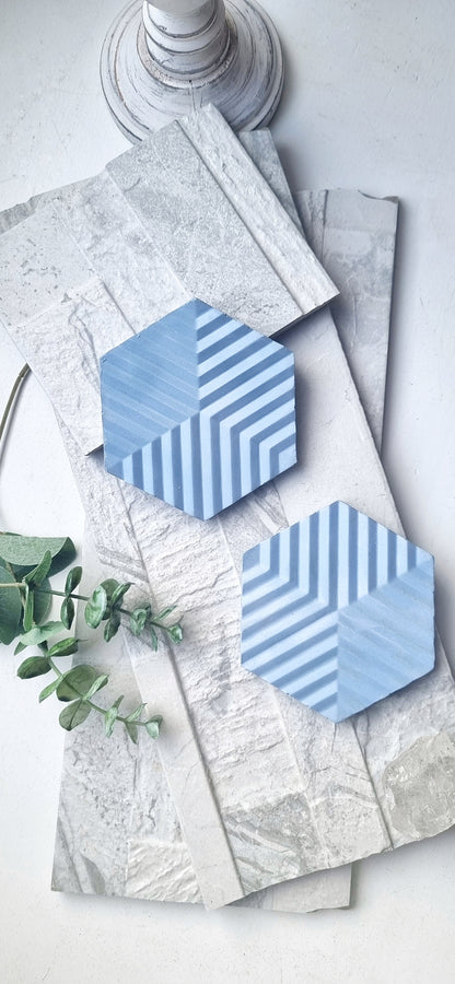 Hexagonal Concrete Coaster Set