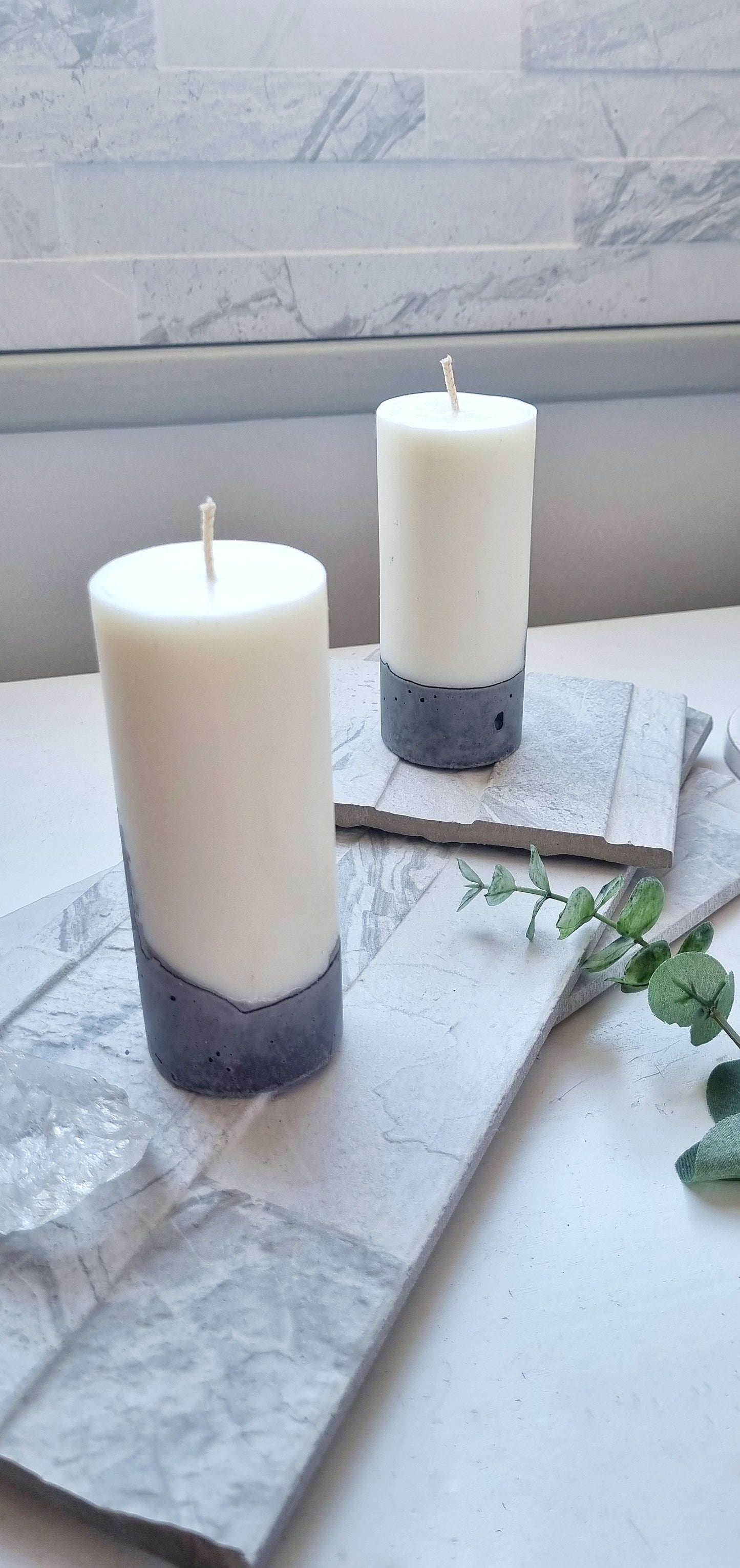 Concrete Pillar Candle | Charcoal