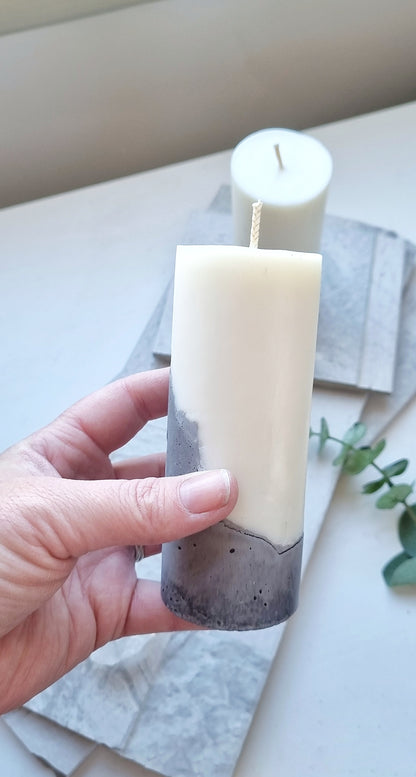 Concrete Pillar Candle | Charcoal