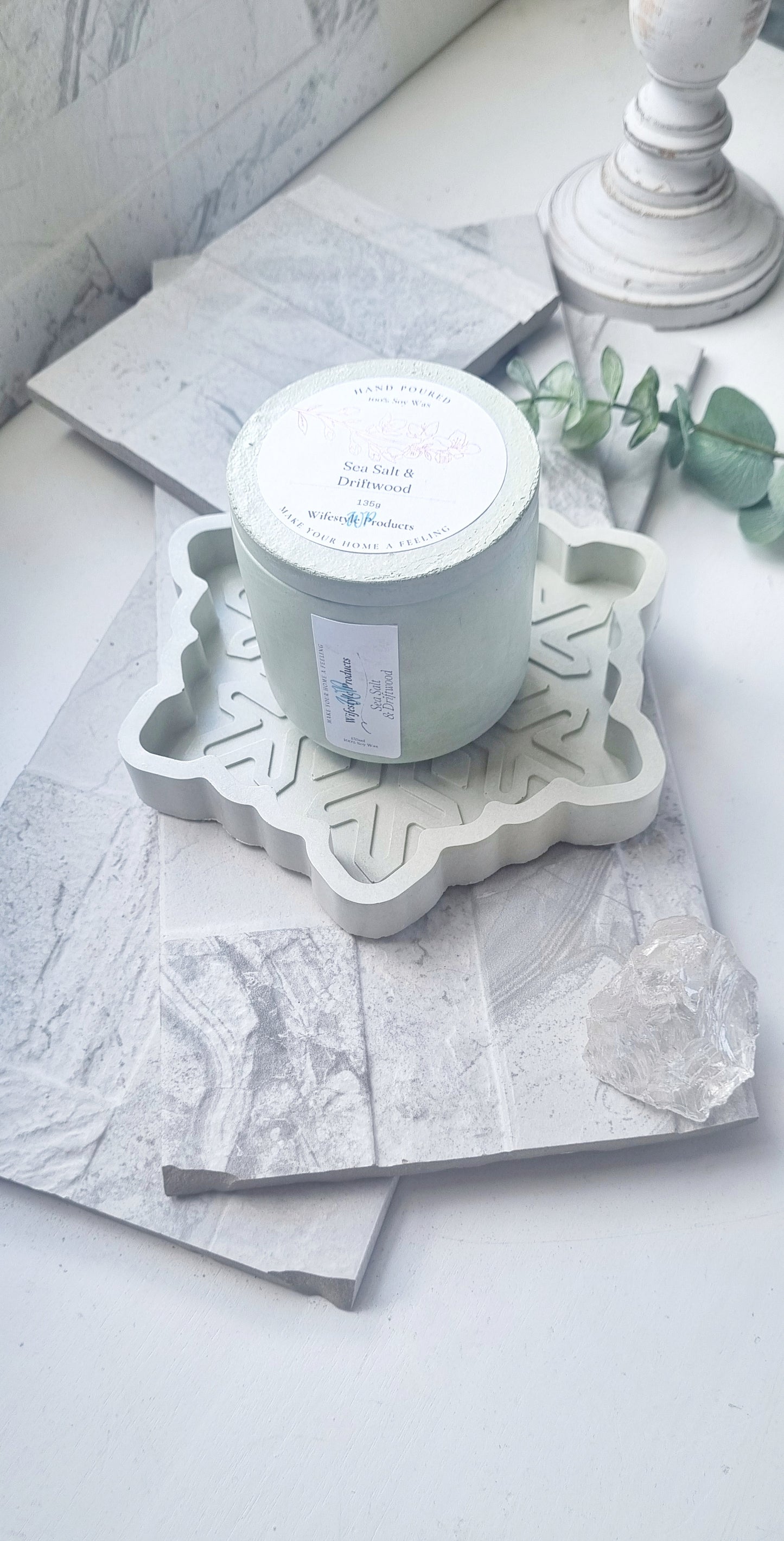 Concrete Snowflake Tray | Decorative Dish