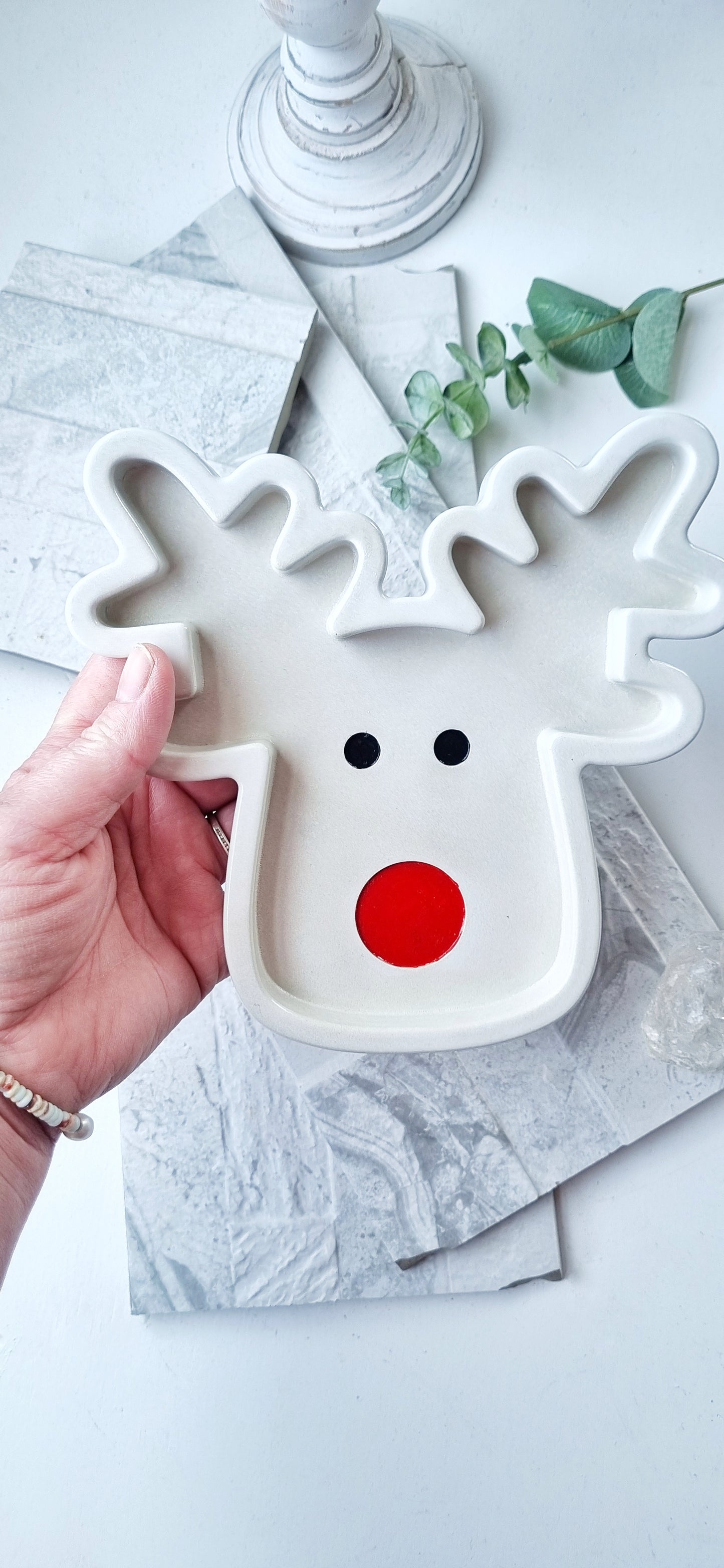 Concrete Reindeer Tray | Decorative Dish