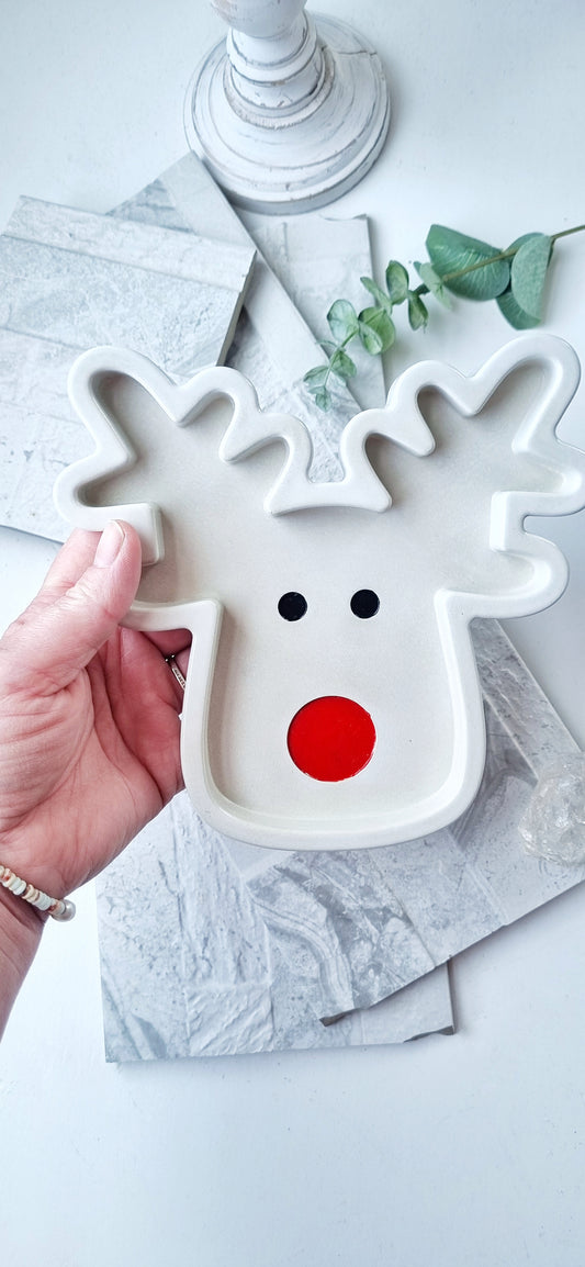 Concrete Reindeer Tray | Decorative Dish