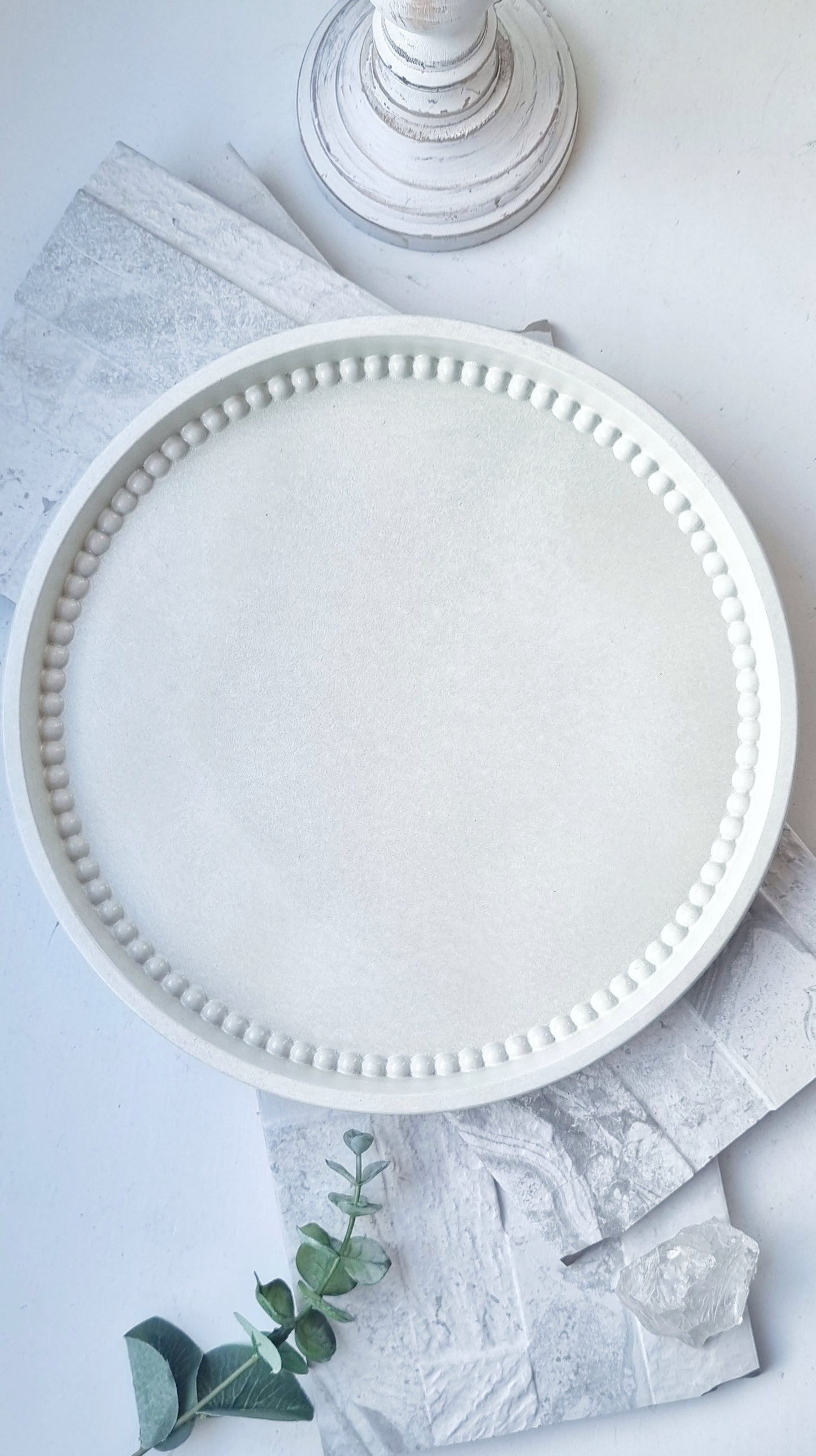 Large Round Beaded Tray