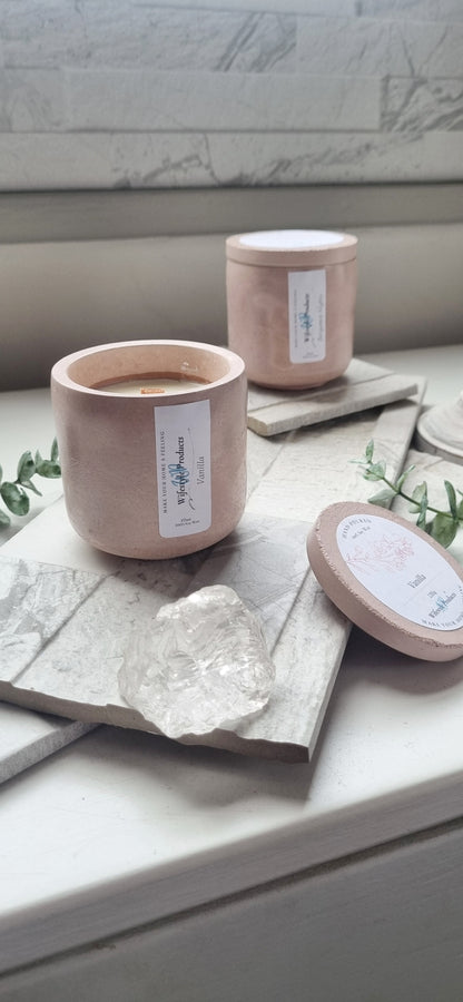 Blush / Mini Concrete Candle with Lid