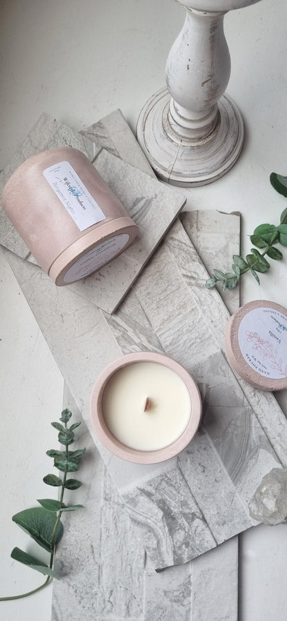 Blush / Mini Concrete Candle with Lid