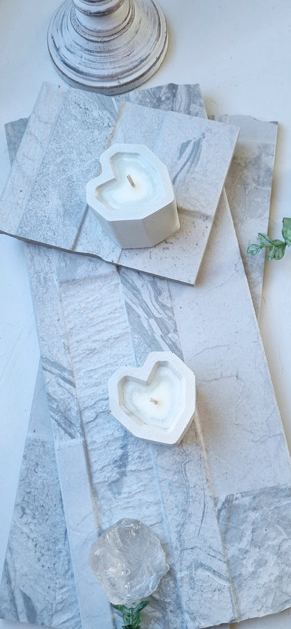 Heart Tealight Candle | Concrete Heart