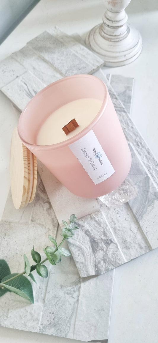Pink Pearl Glass Candle