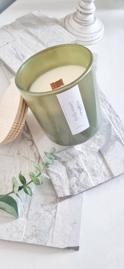 Sage Pearl Glass Candle