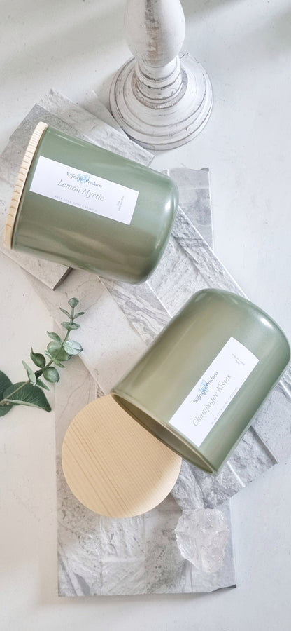 Sage Pearl Glass Candle