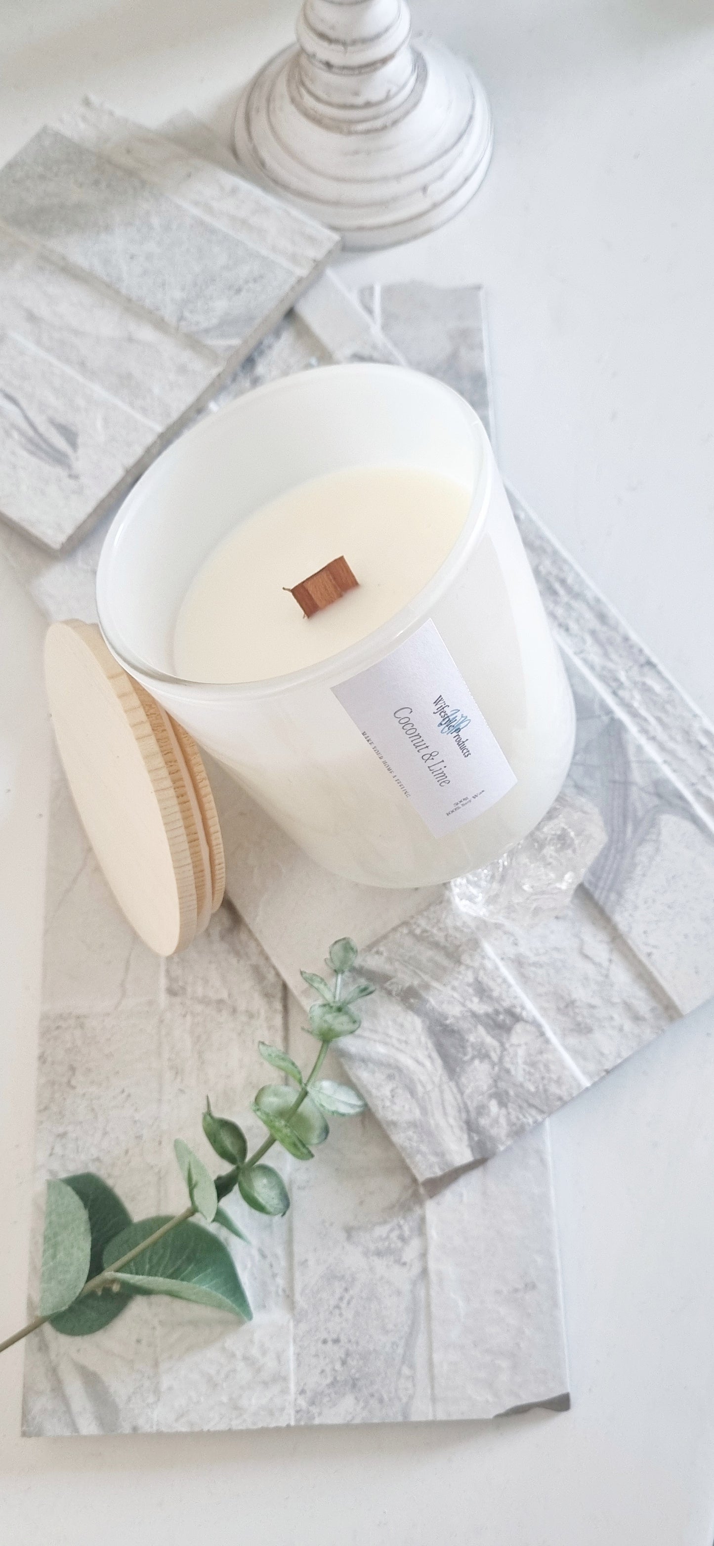 White Pearl Glass Candle