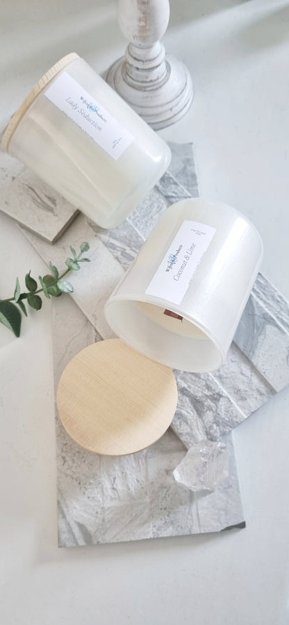 White Pearl Glass Candle