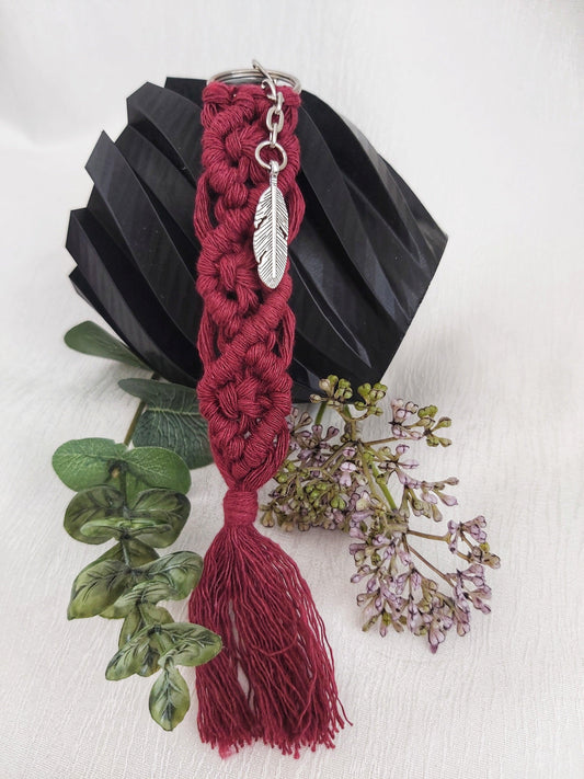 Handmade Braided tassel Macrame keychain with charm - Wifestyle Products