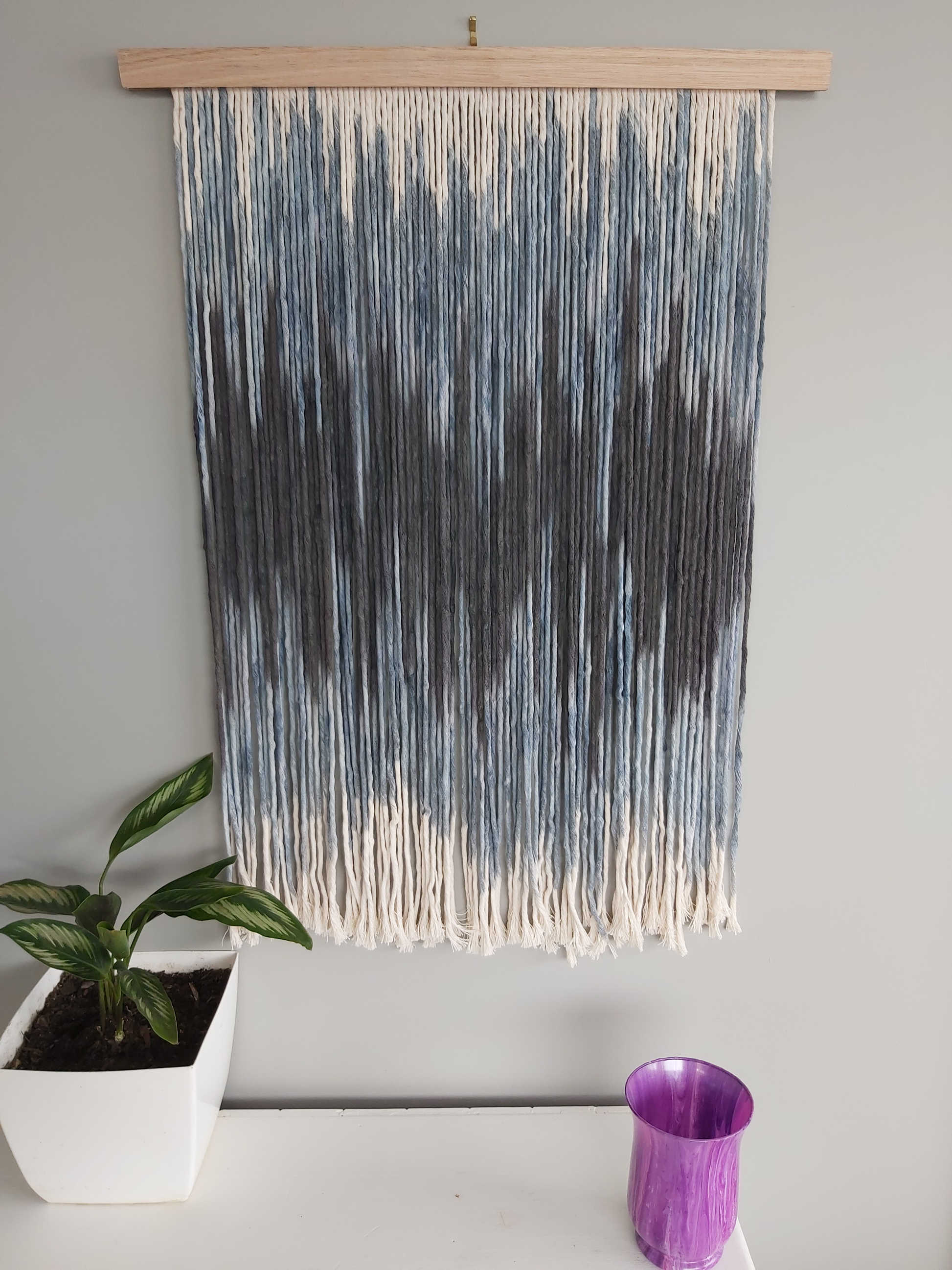 "Midnight Waves" Large handmade tapestry on Tasmanian oak - Wifestyle Products