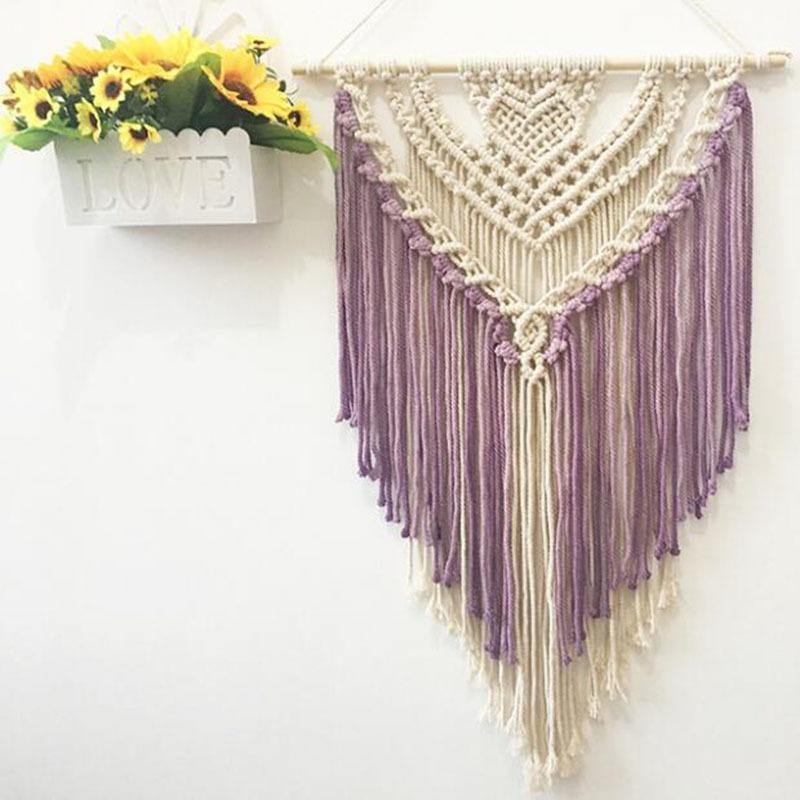 "EMBER" - Colourful Chic Bohemian Wood Hanging Wall Decor Cotton Macrame - Wifestyle Products