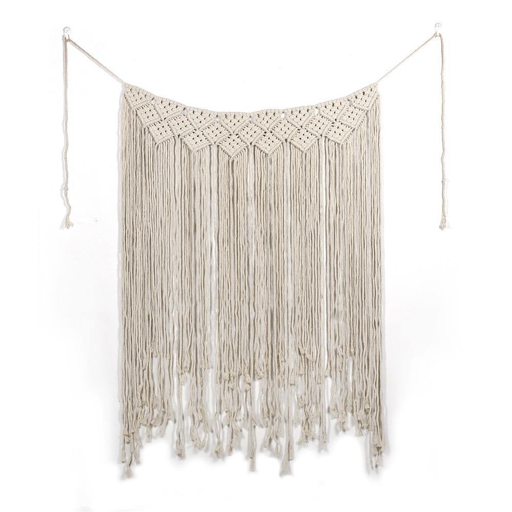 "WILLOW" - Large Handmade Bohemian Tapestry Hanger White Macrame Wall Hanging - Wifestyle Products