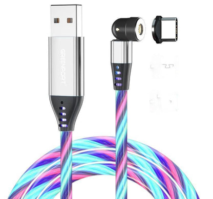 "ZIPPY RAINBOW" 540° LED magnetic charger cable light flow rainbow type c - Wifestyle Products