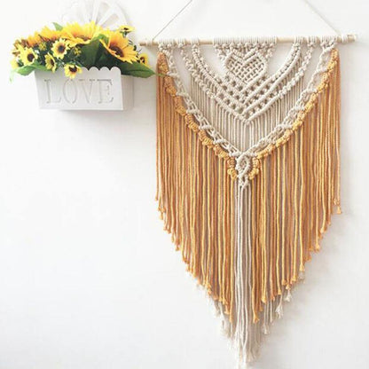 "EMBER" - Colourful Chic Bohemian Wood Hanging Wall Decor Cotton Macrame - Wifestyle Products