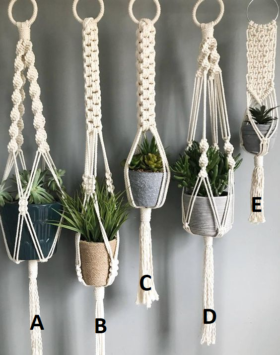 "BROOKE" - Macrame plant hangers, indoor outdoor hanging flower baskets - Wifestyle Products