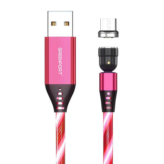 "ZIPPY RED" 540° LED magnetic charger cable light flow RED type c - Wifestyle Products