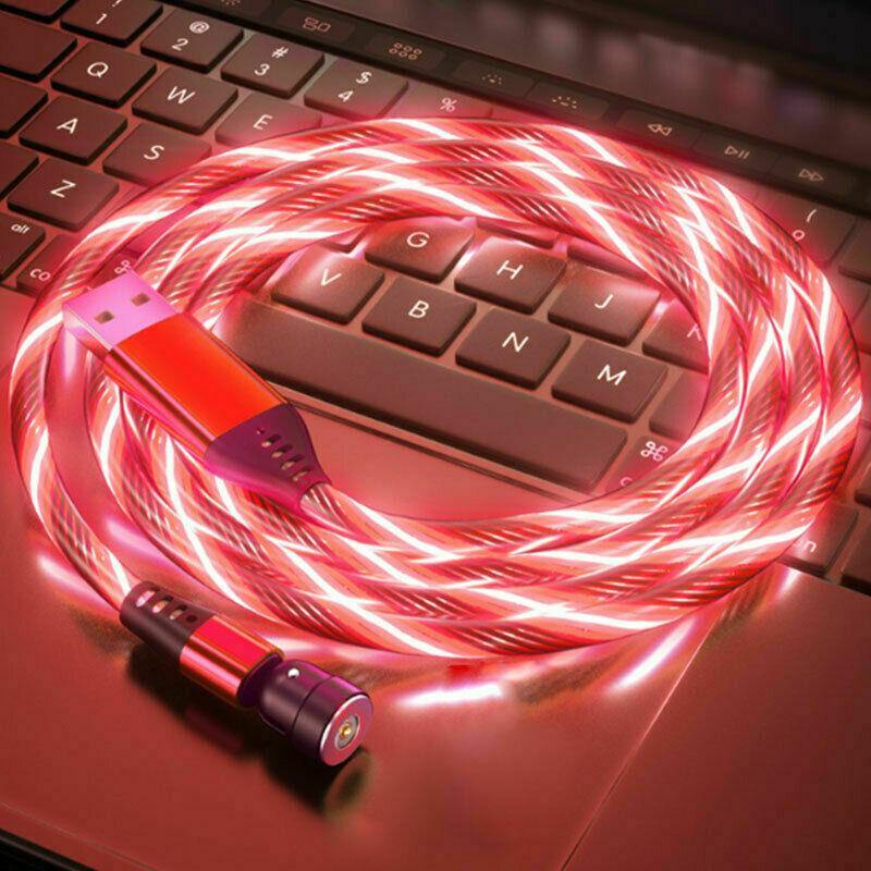 "ZIPPY RED" 540° LED magnetic charger cable light flow RED type c - Wifestyle Products